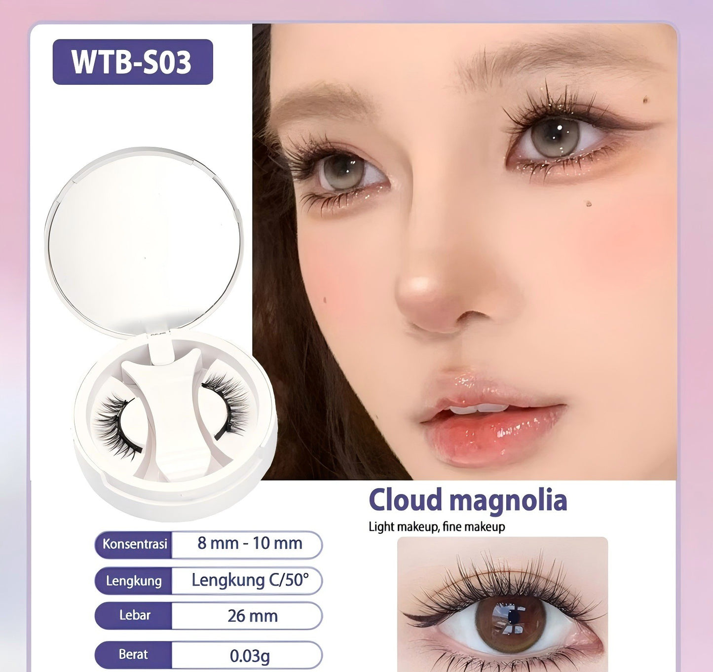 Natural Thick Portable Adhesive Free Eyelash Magnetic Suction Eyelash Style